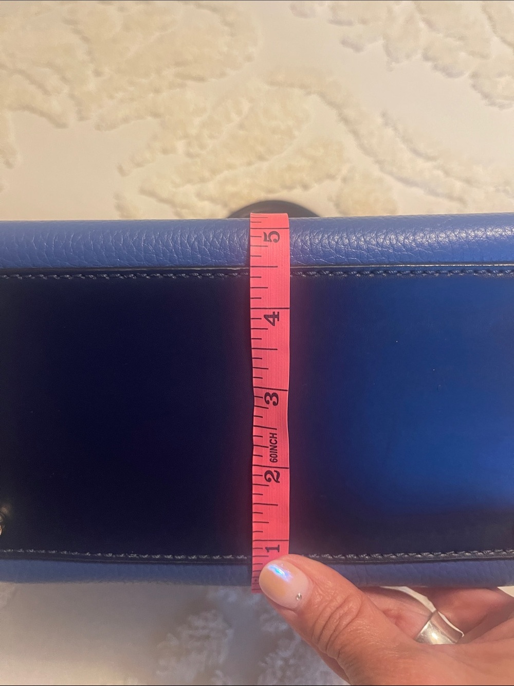 kate spade Blue, White & Navy Leather Crossbody Satchel - Picture 8 of 9